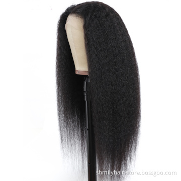 Wholesale Price 100% Human Hair Brazilian 13x4 Lace Front Wigs Kinky Straight Yaki Cuticle Aligned Virgin Human Hair Wigs